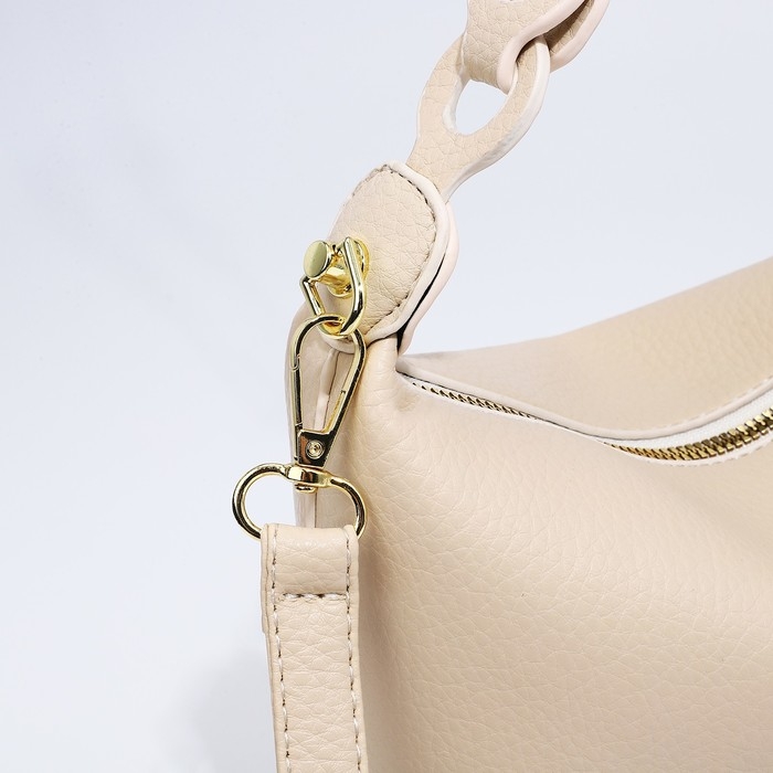 Сумка-багет на молнии, цвет бежевый Сумка-багет на молнии, цвет бежевый