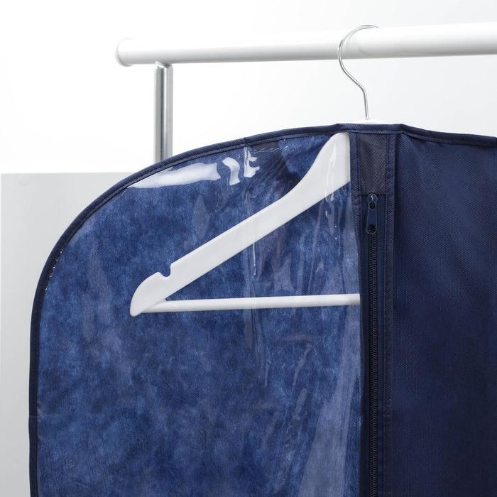 Чехол для одежды, 60×100 см, спанбонд, цвет синий Чехол для одежды, 60×100 см, спанбонд, цвет синий