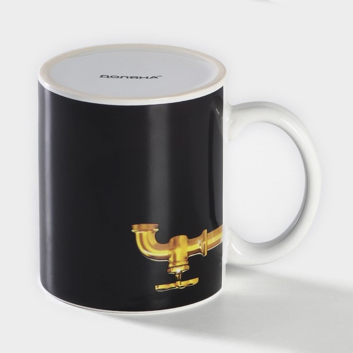 Кружка-хамелеон керамическая Доляна «Кран», 350 мл, цвет чёрный Кружка-хамелеон керамическая Доляна «Кран», 350 мл, цвет чёрный