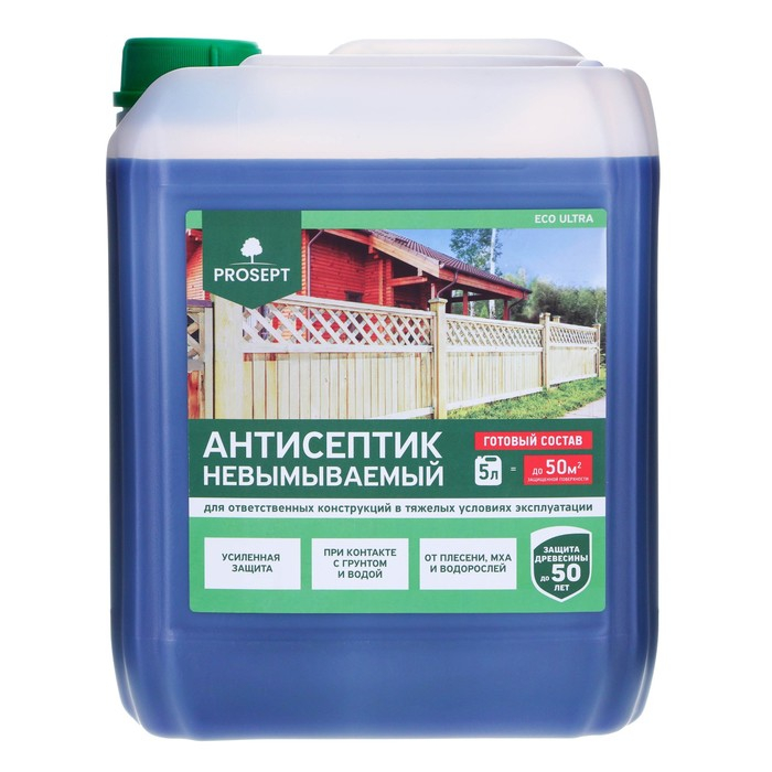 Антисептик невымываемый для ответственных конструкций, Prosept Eco Ultra, готовый раствор, 5 л Антисептик невымываемый для ответственных конструкций, Prosept Eco Ultra, готовый раствор, 5 л