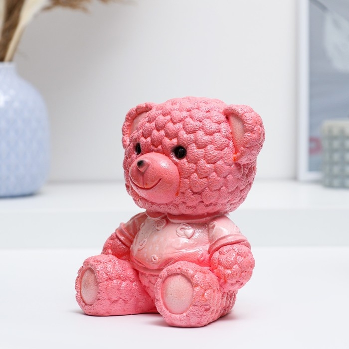 Копилка Копилка "Мишка плюшевый" розовый, 11х12х15см