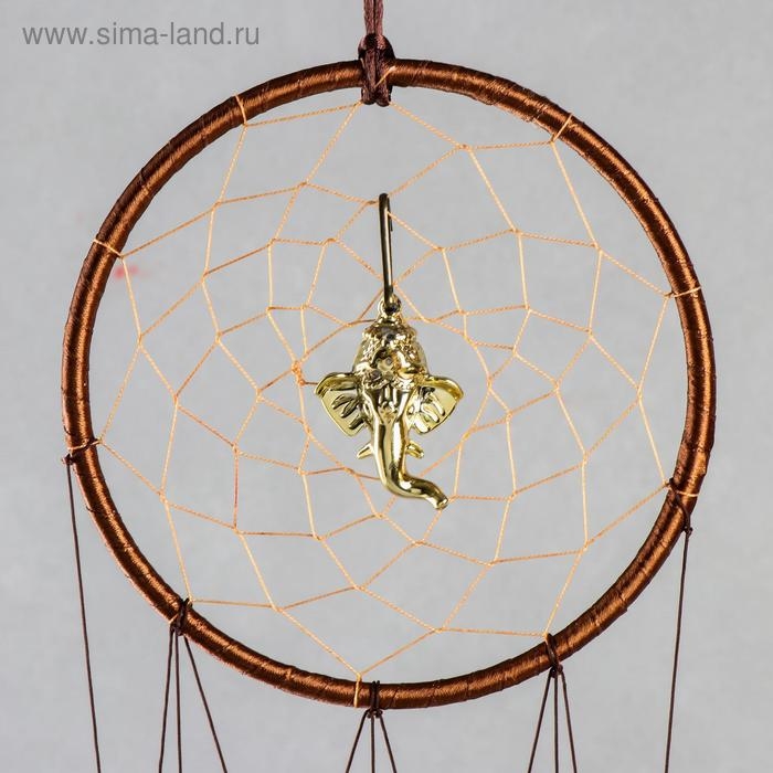 Музыка ветра+ловец снов Музыка ветра+ловец снов "Голова Ганеши в круге" 4 трубки 52 см