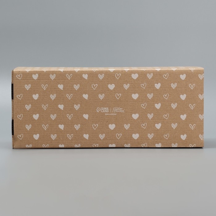 Коробка подарочная складная с PVC-окном, упаковка, «Сердечки», 14 х 35 х 14 см