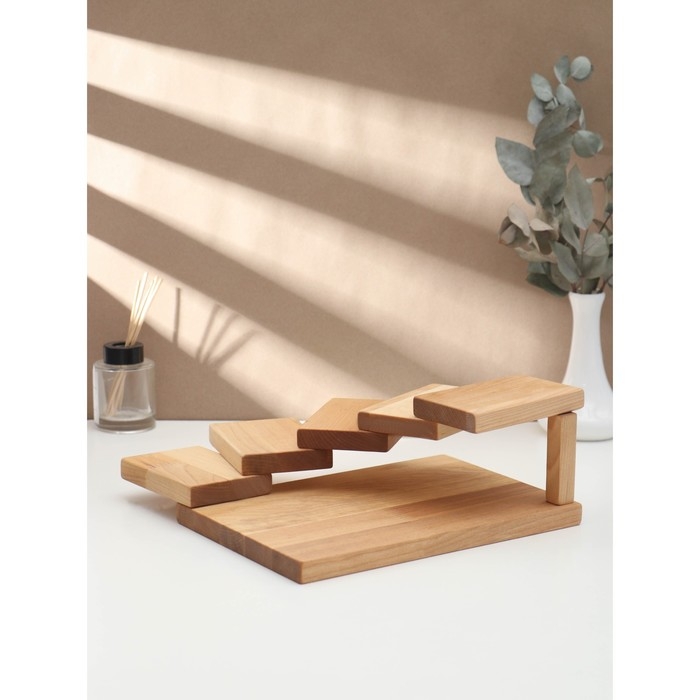 Доска для подачи с подиумами, этажерка 28×19.5×11см, берёза Доска для подачи с подиумами, этажерка 28×19.5×11см, берёза