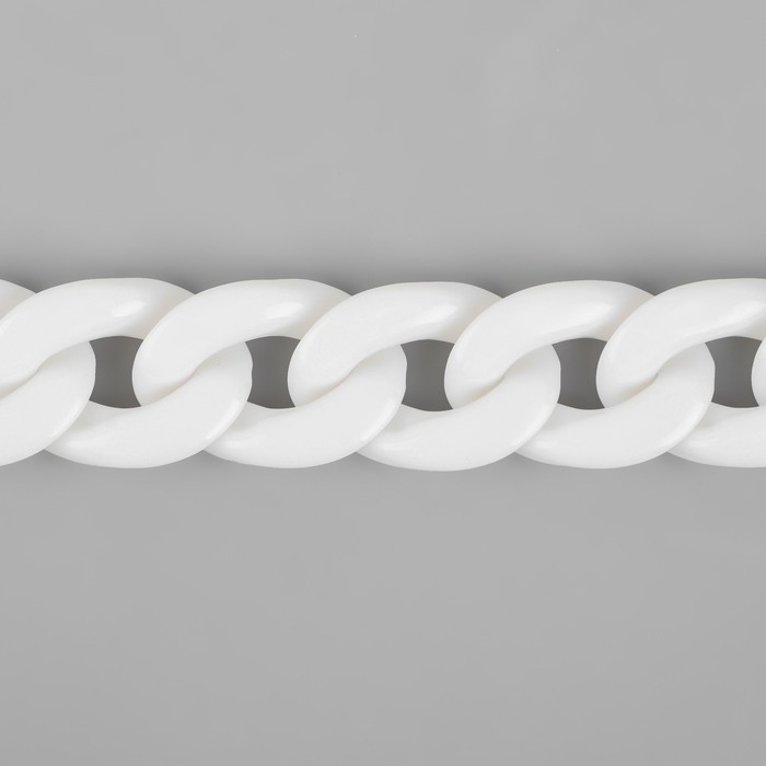 Цепочка для сумки, пластиковая, 17 × 23 мм, 120 см, цвет белый Цепочка для сумки, пластиковая, 17 × 23 мм, 120 см, цвет белый
