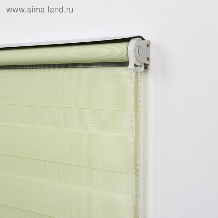 Штора рулонная &laquo;День-ночь&raquo;, 60&times;180 см (с учётом креплений 3,5 см), цвет зелёный