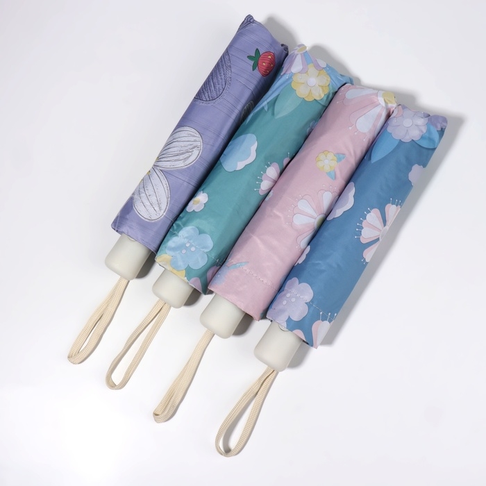 Зонт автоматический «Цветы», 3 сложения, 8 спиц, R = 48/55 см, D = 110 см, цвет МИКС Зонт автоматический «Цветы», 3 сложения, 8 спиц, R = 48/55 см, D = 110 см, цвет МИКС