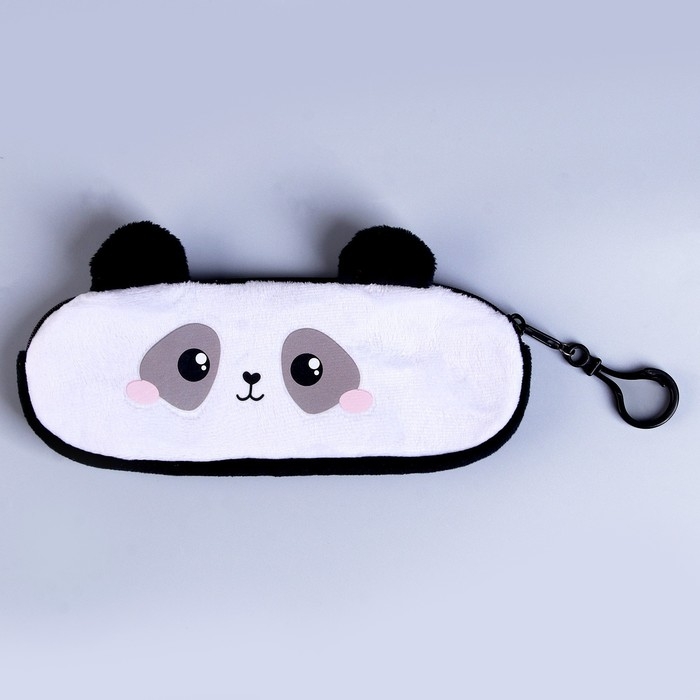Пенал школьный «Панда», мягкий, 20×6.5 см, плюш, белый Пенал школьный «Панда», мягкий, 20×6.5 см, плюш, белый