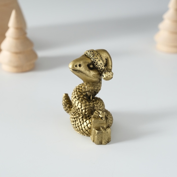 Сувенир полистоун Сувенир полистоун "Золотистая змейка" МИКС 3х3х5 см