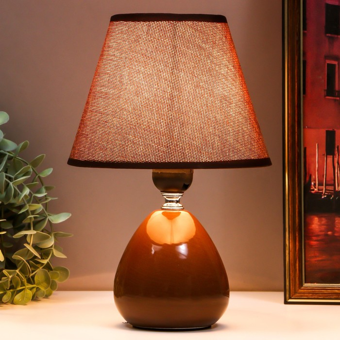 Лампа настольная  Лампа настольная "Инканто" 1х40Вт Е27 коричневый 18х18х27 см RISALUX