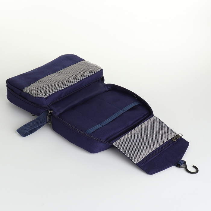 Косметичка на молниях, цвет синий Косметичка на молниях, цвет синий