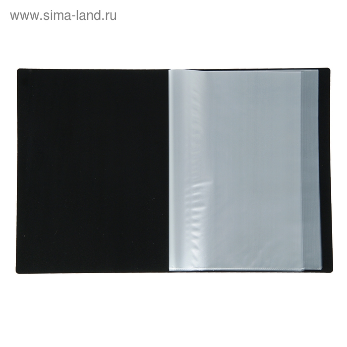 Папка с 20 вкладышами А4, 500 мкм, Calligrata, текстура Папка с 20 вкладышами А4, 500 мкм, Calligrata, текстура "песок", чёрная
