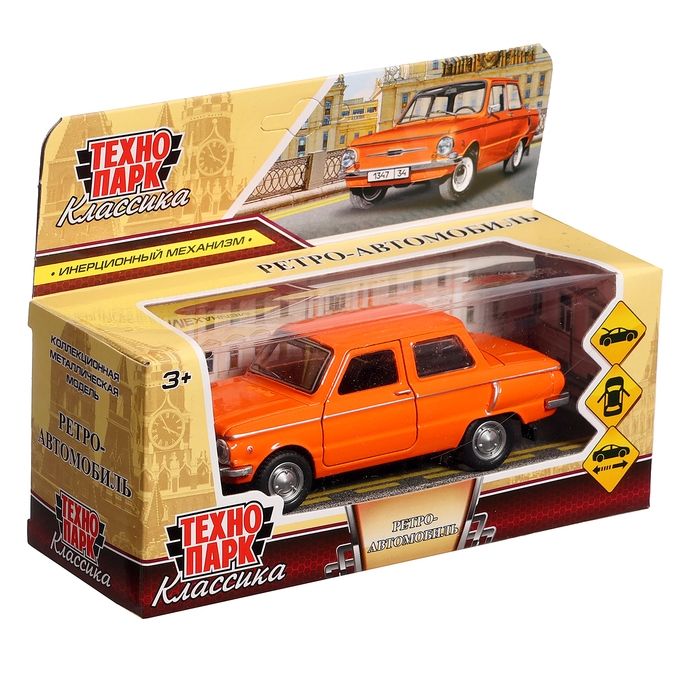 Машина металлическая «Запорожец», инерция, открываются двери, багажник, 12 см, оранжевый Машина металлическая «Запорожец», инерция, открываются двери, багажник, 12 см, оранжевый