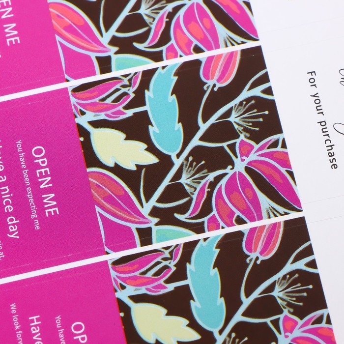 Наклейка бумага благодарность Наклейка бумага благодарность "Листья" набор 50 шт 9х3 см