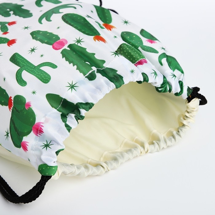 Мешок для обуви на шнурке, цвет белый/зелёный Мешок для обуви на шнурке, цвет белый/зелёный