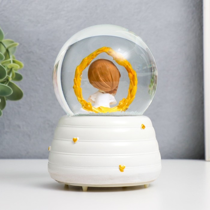 Сувенир полистоун водяной шар свет, музыка Сувенир полистоун водяной шар свет, музыка "Девочка занимается йогой" МИКС 12х8х8 см