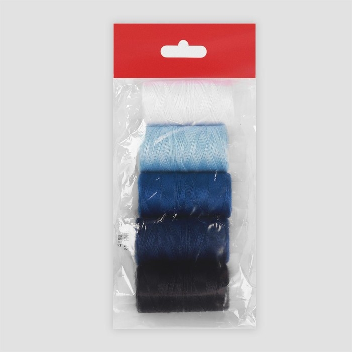 Набор ниток 40ЛШ, 200 м, 5 шт, цвет синий спектр Набор ниток 40ЛШ, 200 м, 5 шт, цвет синий спектр