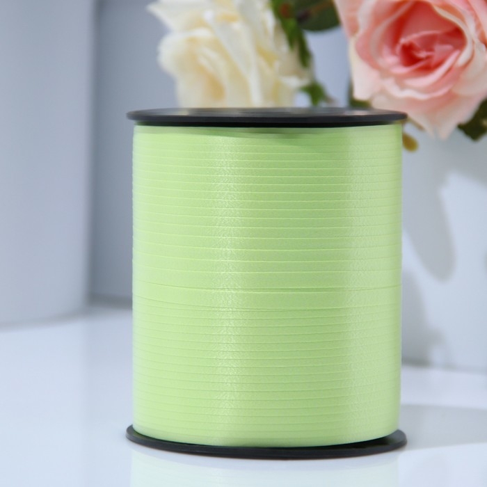 Лента для декора и подарков, светло-салатовый, 0,5 см х 500 м Лента для декора и подарков, светло-салатовый, 0,5 см х 500 м