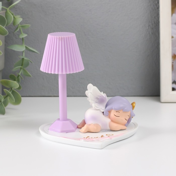 Сувенир пластик свет  Сувенир пластик свет "Спящая малышка-ангел" МИКС 10,8х10,5х11 см
