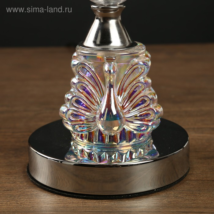 Лампа настольная "Румба" 1х40Вт Е27 хром 28х28х45 см RISALUX