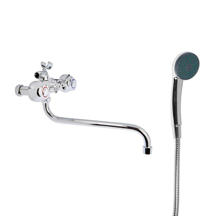 Cмеситель для ванны Accoona A7377, двухрычажный, излив 300 мм, хром Cмеситель для ванны Accoona A7377, двухрычажный, излив 300 мм, хром