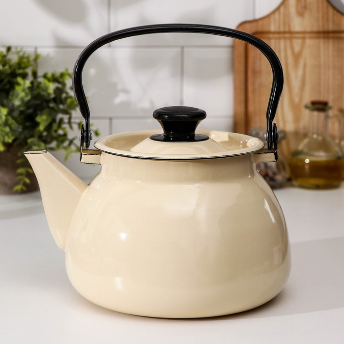 Чайник сферический, 3 л, индукция, цвет слоновая кость Чайник сферический, 3 л, индукция, цвет слоновая кость