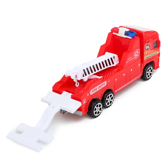 Грузовик «Эвакуатор», инерционный, с машинкой, цвет красный Грузовик «Эвакуатор», инерционный, с машинкой, цвет красный