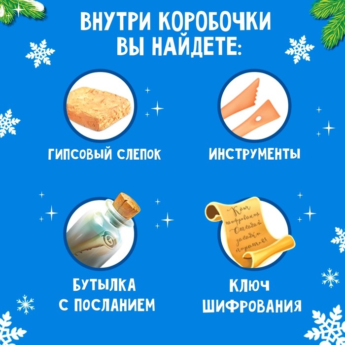 Набор для раскопок «Послание от Деда Мороза» бутылочка, камни Набор для раскопок «Послание от Деда Мороза» бутылочка, камни