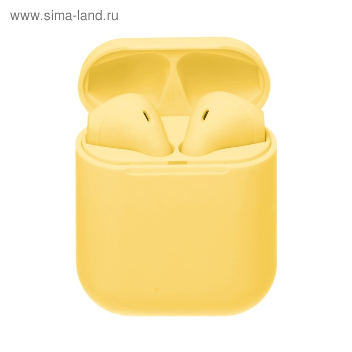Наушники беспроводные Luazon i12, TWS, BT 5.0, 35/300 мАч, сенсор, матовые, жёлтые Наушники беспроводные Luazon i12, TWS, BT 5.0, 35/300 мАч, сенсор, матовые, жёлтые