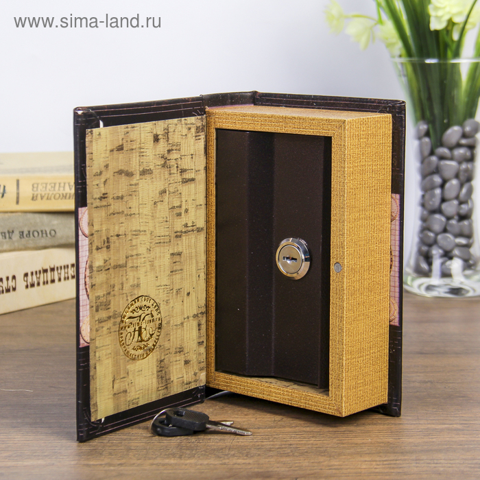 Сейф-книга дерево  Сейф-книга дерево "Карта мира" кожзам 17х11х5 см