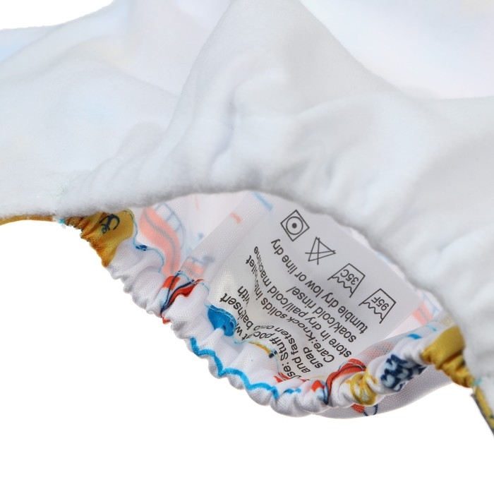 Многоразовый подгузник «Корабли», 3-15 кг, цвет белый, Крошка Я Многоразовый подгузник «Корабли», 3-15 кг, цвет белый, Крошка Я