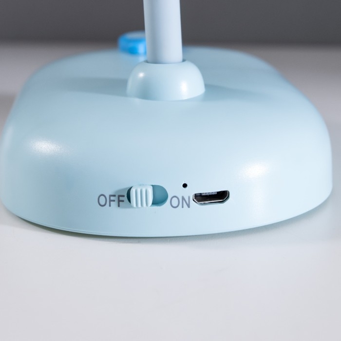 Лампа настольная  Лампа настольная "Мими" LED 3Вт диммер USB голубой 8х12,5х32 см RISALUX
