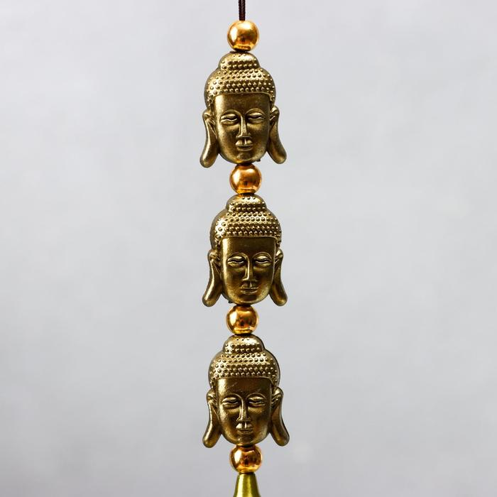 Музыка ветра металл Музыка ветра металл "Три головы будды" 6 колокольчиков 55х8х8 см