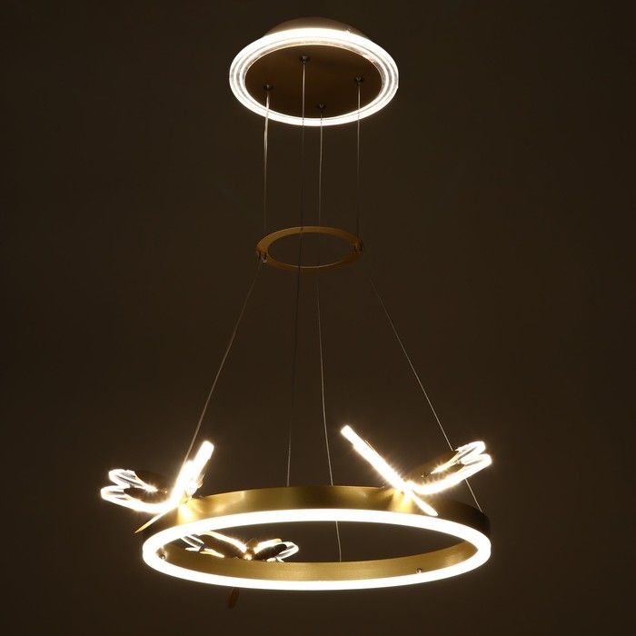 Люстра "Стрекоза" LED 48Вт 3000-6000К золото 52х52х80 см BayerLux