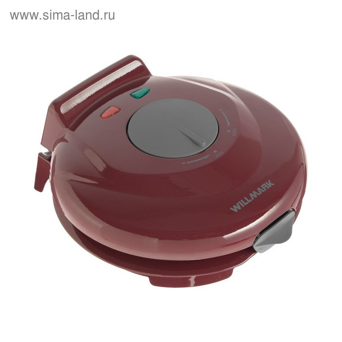 Электровафельница WILLMARK WM-103R, 750 Вт, тонкие вафли, антипригарное покрытие, бордовая