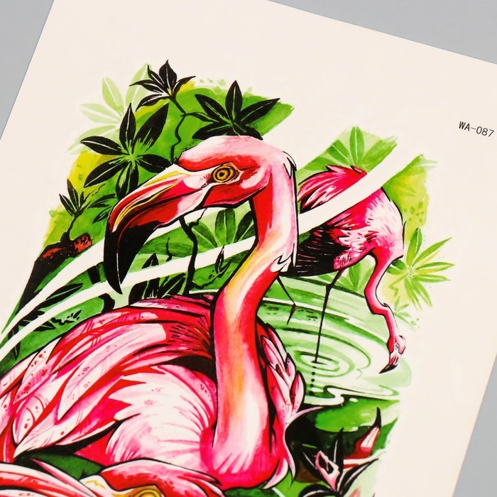 Татуировка на тело цветная Татуировка на тело цветная "Фламинго" 26,1х14,6 см