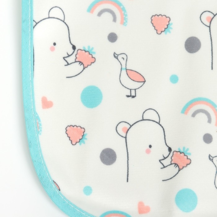 Набор детских слюнявчиков Крошка Я, 4 шт. + подарок, 29х20 см., цвет бирюзовый, серый Набор детских слюнявчиков Крошка Я, 4 шт. + подарок, 29х20 см., цвет бирюзовый, серый