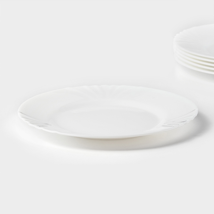 Тарелка десертная из стеклокрамики «CADIX», 19,5 см, цвет белый Тарелка десертная из стеклокрамики «CADIX», 19,5 см, цвет белый