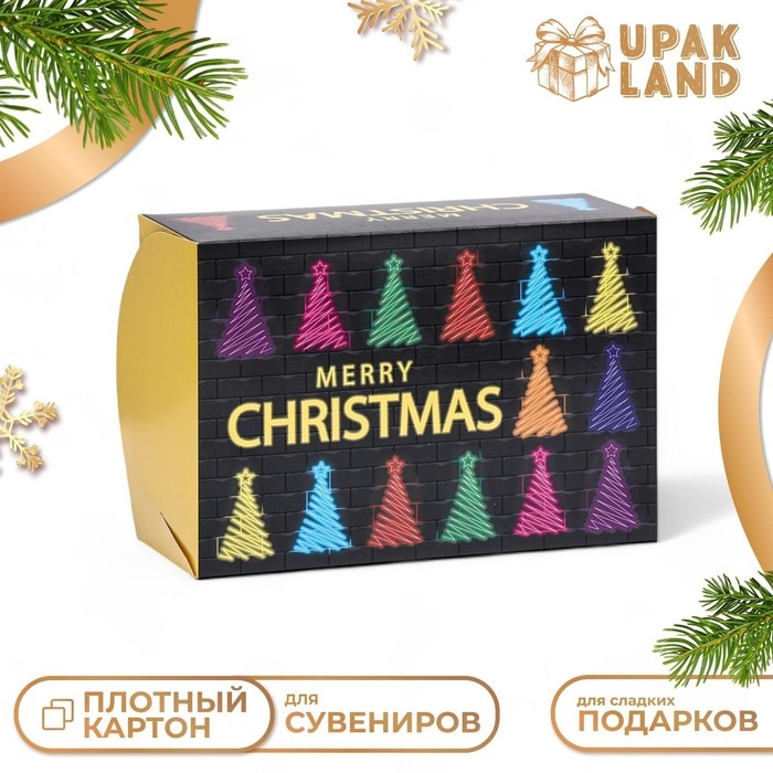 Упаковка без окна  Упаковка без окна "Merry Christmas", 25 х 17 х 10 см, 1 шт.