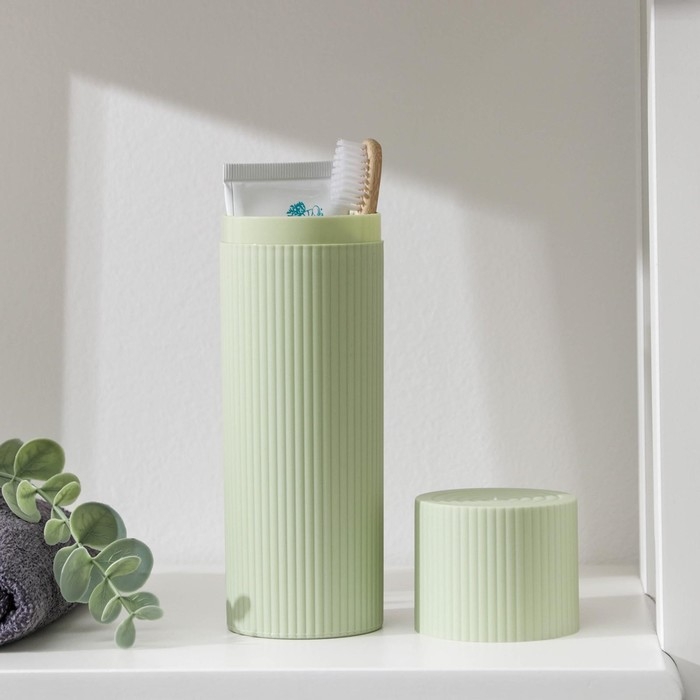 Футляр для зубной щётки и пасты «Рифлёный», 19,2×6 см, цвет МИКС Футляр для зубной щётки и пасты «Рифлёный», 19,2×6 см, цвет МИКС