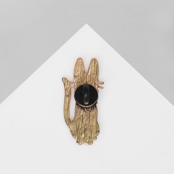 Значок «Кот» интеллигент, цветной в золоте Значок «Кот» интеллигент, цветной в золоте