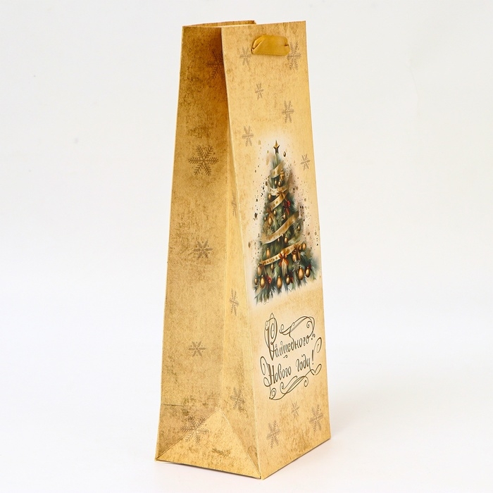 Новый год. Пакет подарочный новогодний под бутылку «Роскошная ёлка», 13 x 36 x 10 см. Новый год. Пакет подарочный новогодний под бутылку «Роскошная ёлка», 13 x 36 x 10 см.