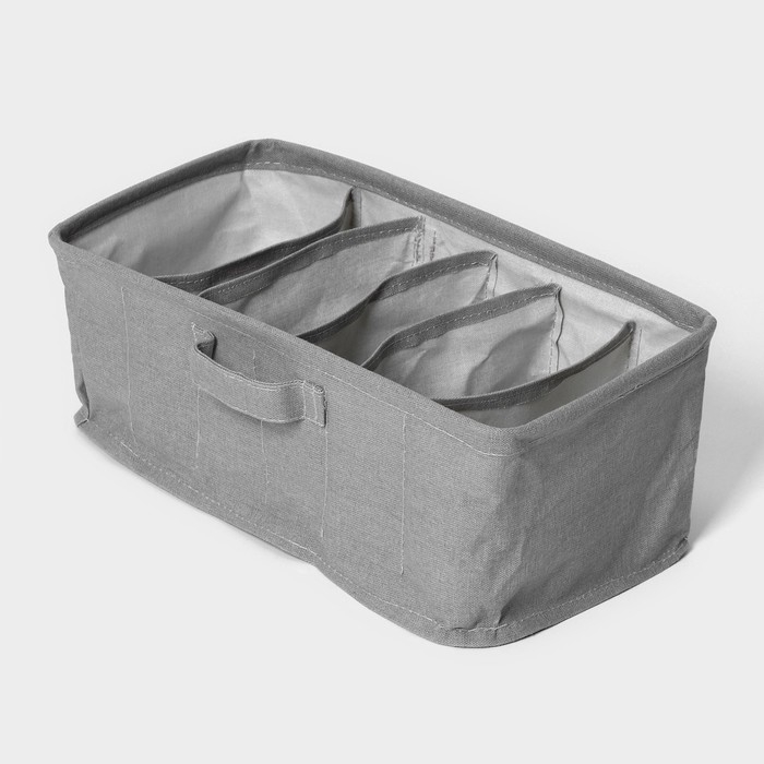 Органайзер для хранения белья LaDо́m, 6 ячеек, 32×17×12 см, цвет серый Органайзер для хранения белья LaDо́m, 6 ячеек, 32×17×12 см, цвет серый