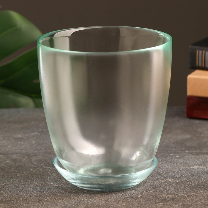 Горшок цветочный с поддоном №3 Горшок цветочный с поддоном №3 "Алеб" прозрачный, 1 л