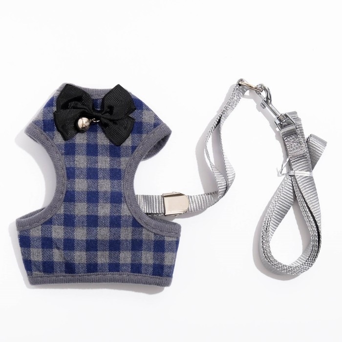 Комплект амуниции с мягкой шлейкой, L, поводок 120 х 1,5 см, ОШ 30-50 см, ОГ 36-56 см, серый   71191 Комплект амуниции с мягкой шлейкой, L, поводок 120 х 1,5 см, ОШ 30-50 см, ОГ 36-56 см, серый   71191