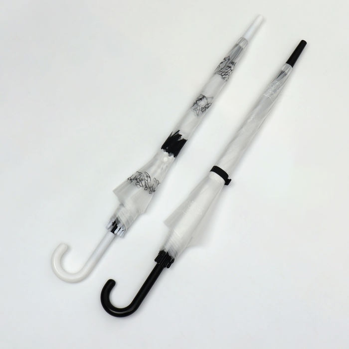 Зонт - трость полуавтоматический, &laquo;Funny kitten&raquo;, 8 спиц, R = 47/55 см, D = 110 см, цвет МИКС