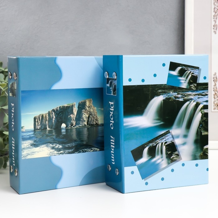 Фотоальбом на 96 фото 10х15 см Фотоальбом на 96 фото 10х15 см "Горный рельеф" МИКС 16,5х12,5х5 см