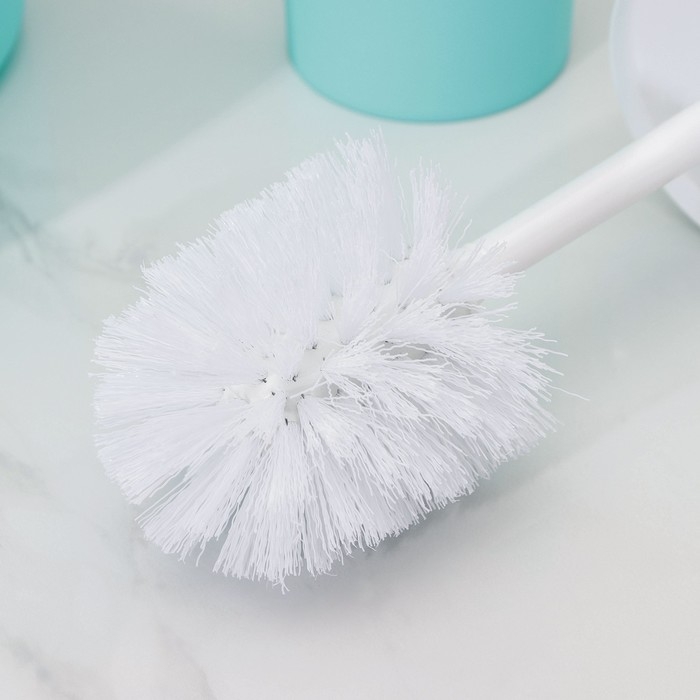 Набор аксессуаров для ванной комнаты «Лайт», 6 предметов (мыльница, дозатор, 2 стакана, ёршик, ведро), цвет бирюзовый Набор аксессуаров для ванной комнаты «Лайт», 6 предметов (мыльница, дозатор, 2 стакана, ёршик, ведро), цвет бирюзовый