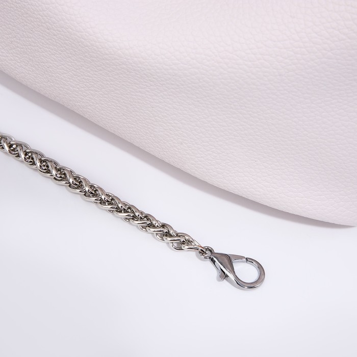 Сумка-багет на молнии, цепочка, цвет белый Сумка-багет на молнии, цепочка, цвет белый