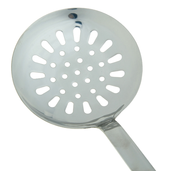 Шумовка из нержавеющей стали цельнометаллическая, d=12 см, h=41 см, толщина 3 мм, цвет серебряный Шумовка из нержавеющей стали цельнометаллическая, d=12 см, h=41 см, толщина 3 мм, цвет серебряный